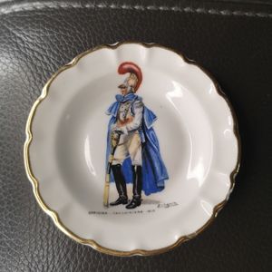 3 for$15 Vintage 4.5" Miniature Porcelain Limoges Plate France Officier Carabi